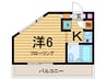 ドミトリー鎌田 1Kの間取り
