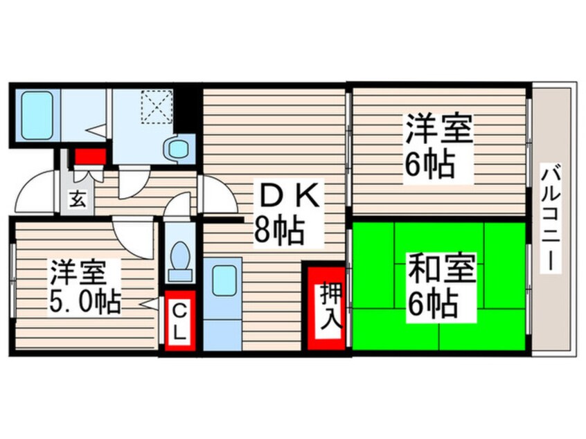 間取図 シャルマン北葛西Ｂ