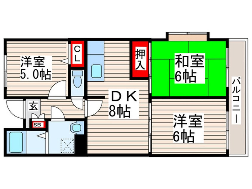 間取図 シャルマン北葛西Ｂ