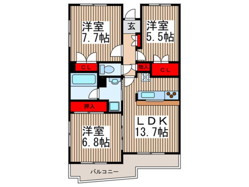 間取図 アステリ与野本町弐番館