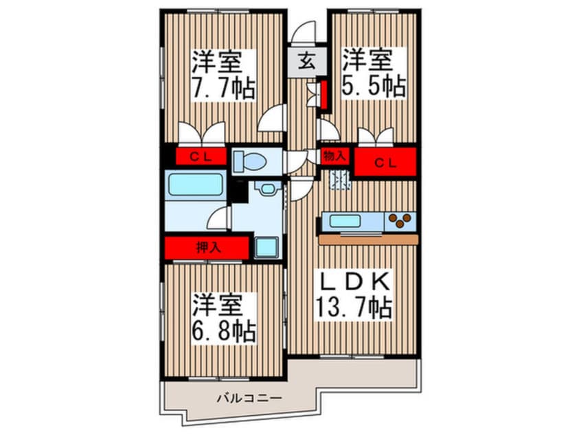 間取図 アステリ与野本町弐番館