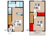 今成レジデンス 2DKの間取り