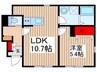 仮)ﾘｰﾌﾞﾙﾌｧｲﾝ草加清門 1LDKの間取り