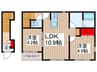 仮)ﾘｰﾌﾞﾙﾌｧｲﾝ草加清門 2LDKの間取り