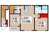 仮)ﾘｰﾌﾞﾙﾌｧｲﾝ草加清門 2LDKの間取り