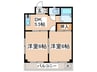 和屋ハイツ 2DKの間取り