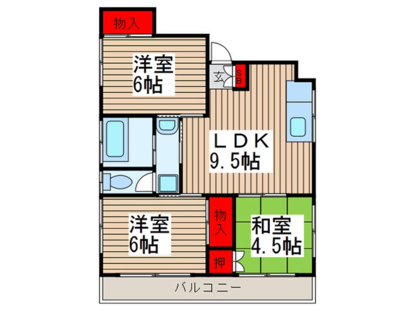 間取図 越谷アイボリ－ハイツ