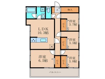 間取図 弦巻一丁目戸建(2F)