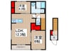 ﾘｰﾌﾞﾙﾌｧｲﾝ草加新善町 2LDKの間取り