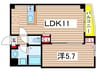 Chez Plaisant 1LDKの間取り