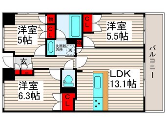 間取図 カーサフェリス西新井(501)