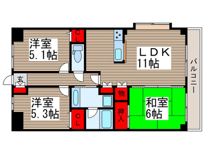 間取図 むさしのサンケイマンション