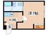ミネット桜ケ丘 1Kの間取り