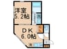 ソレイユ小石川 1DKの間取り