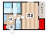 クレフラスト穴川 1Kの間取り