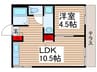 秋津ハウス 1LDKの間取り