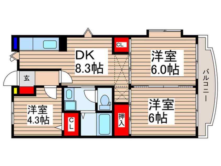 間取図 サンシャイン小沢-B