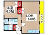 高洲第一団地８号棟（５０１） 1LDKの間取り