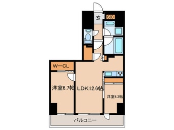 間取図 ｻﾞ･ﾊﾟｰｸﾊﾋﾞｵ神楽坂ﾚｼﾞﾃﾞﾝｽSouth
