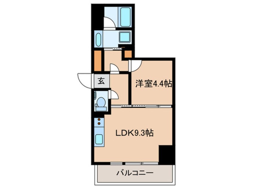 間取図 ｻﾞ･ﾊﾟｰｸﾊﾋﾞｵ神楽坂ﾚｼﾞﾃﾞﾝｽSouth