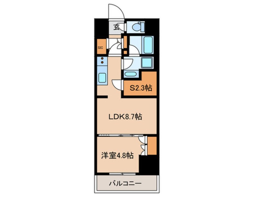 間取図 ｻﾞ･ﾊﾟｰｸﾊﾋﾞｵ神楽坂ﾚｼﾞﾃﾞﾝｽSouth