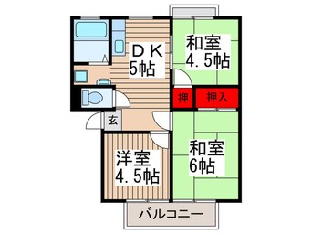 間取図 栗原コ－ポＢ棟