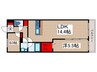 アセント富士見 1LDK+Sの間取り