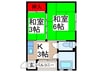 本田マンション１号棟 2Kの間取り