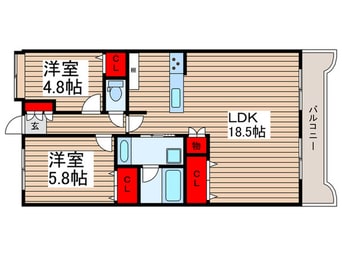 間取図 ﾀﾞｲｱﾊﾟﾚｽﾎﾟｰﾄｱﾈｯｸｽ千葉(503)