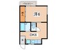 ヴィラ横須賀B 1DKの間取り