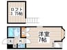 ホワイトローズ 1Kの間取り