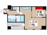 アンセイエ松戸 1LDKの間取り