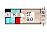 パレノーブル大谷田 1Kの間取り
