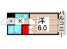 パレノーブル大谷田 1Kの間取り