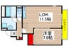 アスピリアスイムⅠ 1LDKの間取り