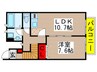 アスピリア　ｃｉｍｅ　Ⅱ 1LDKの間取り