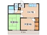 加藤アパ－ト 2DKの間取り