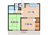 加藤アパ－ト 2DKの間取り
