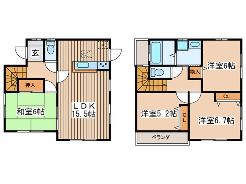 間取図 北八朔町貸家