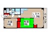 長谷川レジデンス 2LDKの間取り
