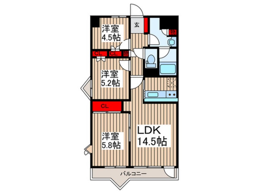 間取図 ライオンズヒルズ和光（５０３）