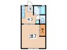 アレイ古淵1番館 1Kの間取り