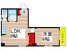 グリーンターフ駅前 1LDKの間取り