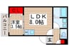 メゾンヤナギカゲ 1LDKの間取り