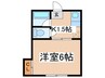 クレシア 1Kの間取り