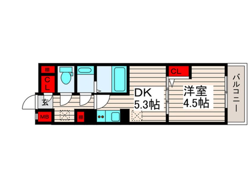 間取図 ﾗﾌｨｽﾀ大師前Ⅳ(205)