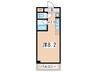 カジヤマグラスワン 1Kの間取り