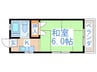 田所コ－ポ 1Kの間取り