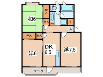 間取図 海老名プラーザ18号棟（505）