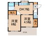 第一本橋荘 2DKの間取り